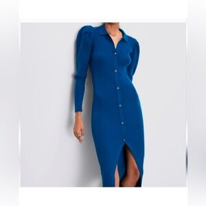 Zara Elegant Blue Long Sleeve Dress